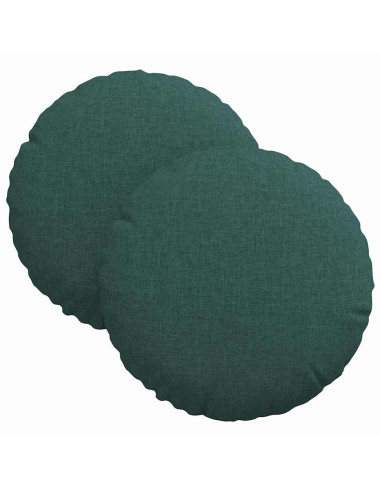 Cuscini per Seduta 2 pcs Verde Scuro Ø30 x 13 cm Tessuto