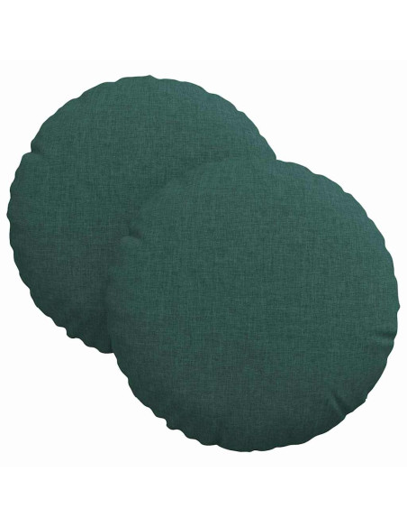 Cuscini per Seduta 2 pcs Verde Scuro Ø30 x 13 cm Tessuto