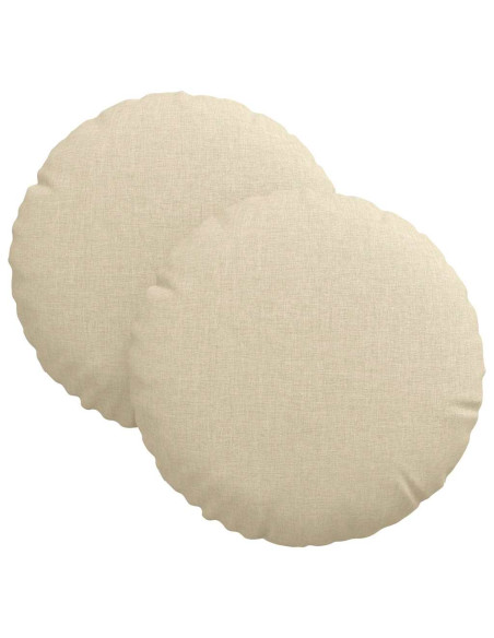 Cuscini per Seduta 2 pcs Crema Ø30 x 13 cm Tessuto