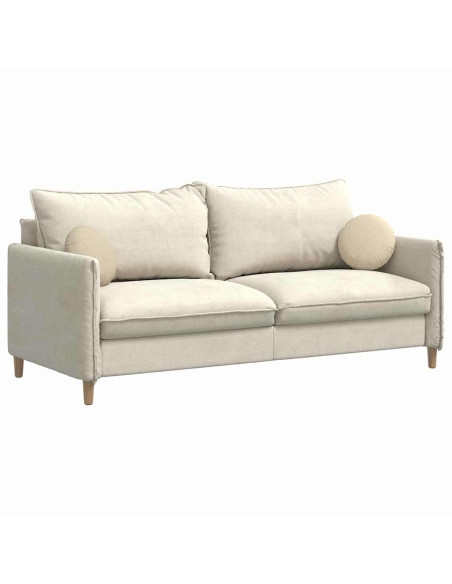 Cuscini per Seduta 2 pcs Crema Ø30 x 13 cm Tessuto