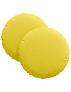 Cuscini per Seduta 2 pcs Giallo Chiaro Ø30 x 13 cm Tessuto 2