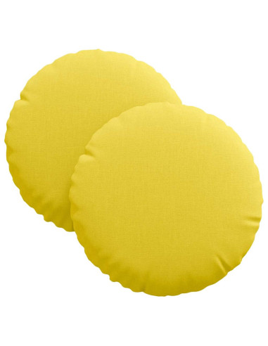 Cuscini per Seduta 2 pcs Giallo Chiaro Ø30 x 13 cm Tessuto