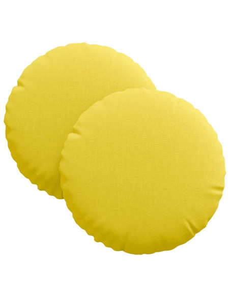 Cuscini per Seduta 2 pcs Giallo Chiaro Ø30 x 13 cm Tessuto