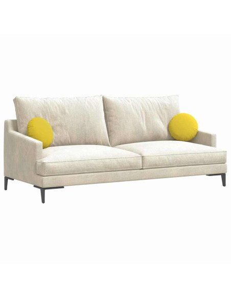 Cuscini per Seduta 2 pcs Giallo Chiaro Ø30 x 13 cm Tessuto