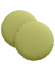 Cuscini per Seduta 2 pcs Verde chiaro Ø30 x 13 cm Tessuto 2