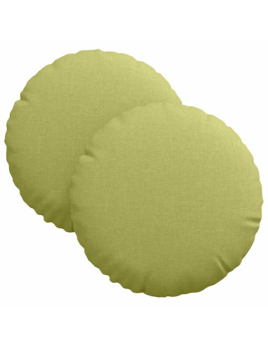 Cuscini per Seduta 2 pcs Verde chiaro Ø30 x 13 cm Tessuto