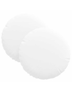 Cuscini per Seduta 2 pcs Bianco Ø30 x 13 cm Tessuto 2
