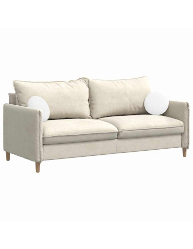 Cuscini per Seduta 2 pcs Bianco Ø30 x 13 cm Tessuto