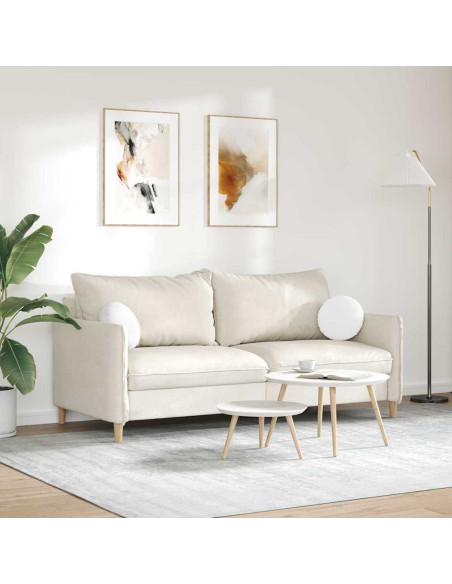 Cuscini per Seduta 2 pcs Bianco Ø30 x 13 cm Tessuto