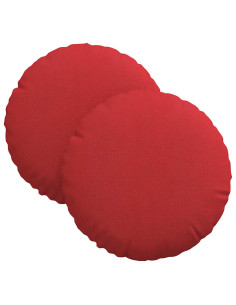 Cuscini per Seduta 2 pcs Rosso Ø30 x 13 cm Tessuto 2