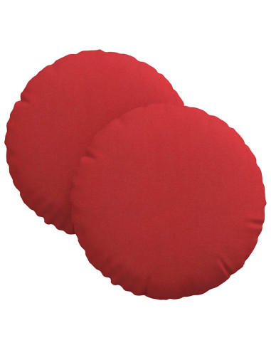 Cuscini per Seduta 2 pcs Rosso Ø30 x 13 cm Tessuto