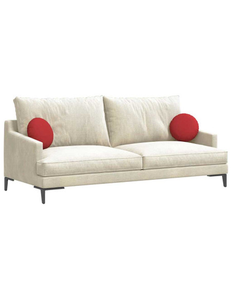 Cuscini per Seduta 2 pcs Rosso Ø30 x 13 cm Tessuto