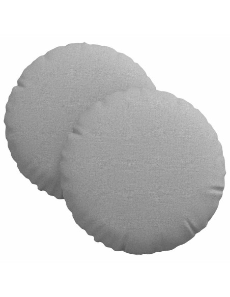 Cuscini per Seduta 2 pcs Grigio Nuvola Ø30 x 13 cm Tessuto