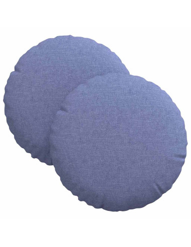 Cuscini per Seduta 2 pcs Blu jeans Ø30 x 13 cm Tessuto