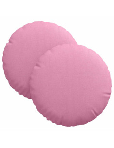 Cuscini per Seduta 2 pcs Rosa Ø30 x 13 cm Tessuto 2