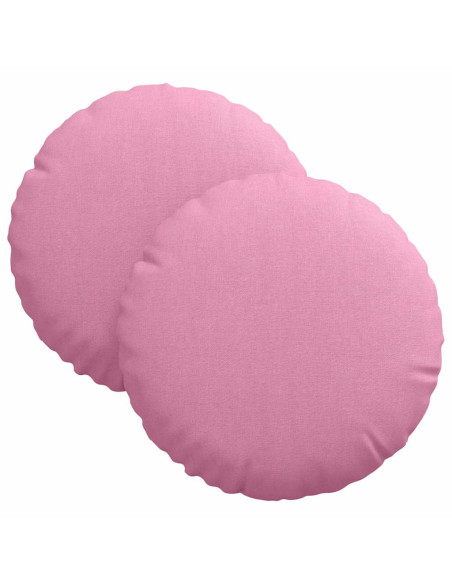 Cuscini per Seduta 2 pcs Rosa Ø30 x 13 cm Tessuto