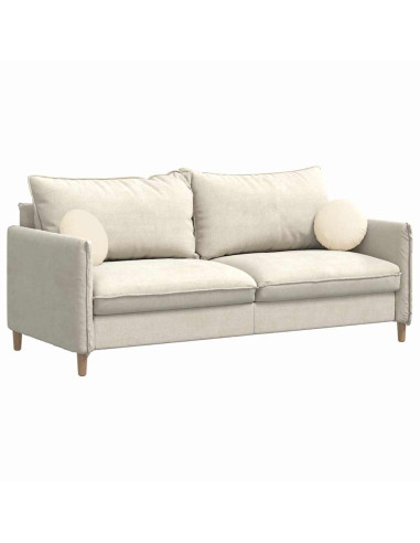 Cuscini per Seduta 2 pcs Crema Ø 30 cm Tessuto in Cords