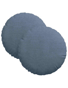 Cuscini per Seduta 2 pcs Blu Ø 30 cm Tessuto in Cords 2