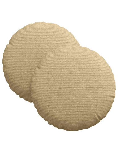 Cuscini per Seduta 2 pcs Grigio Verde Ø 30 cm Tessuto in Cords