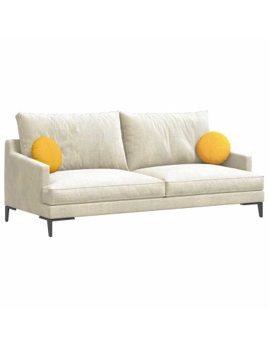 Cuscini per Seduta 2 pcs Giallo Chiaro Ø 30 cm Tessuto in Cords