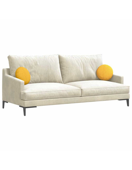 Cuscini per Seduta 2 pcs Giallo Chiaro Ø 30 cm Tessuto in Cords