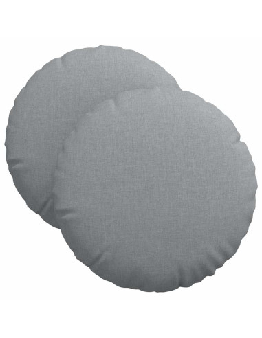 Cuscini per Seduta 2 pcs Grigio chiaro Ø40 x 13 cm Tessuto
