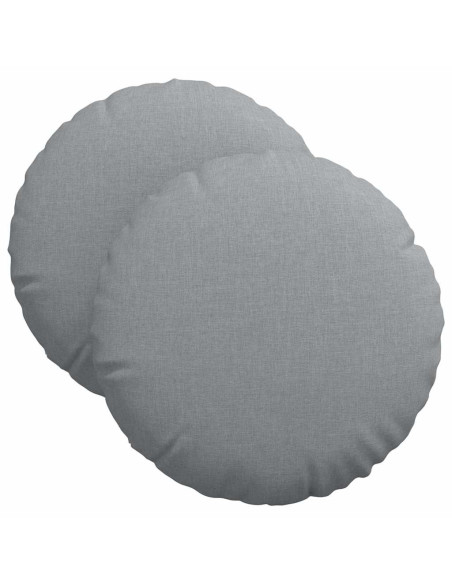 Cuscini per Seduta 2 pcs Grigio chiaro Ø40 x 13 cm Tessuto