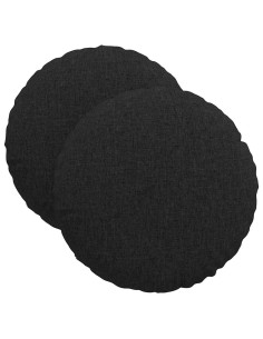 Cuscini per Seduta 2 pcs Nero Ø40 x 13 cm Tessuto 2