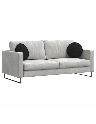 Cuscini per Seduta 2 pcs Nero Ø40 x 13 cm Tessuto