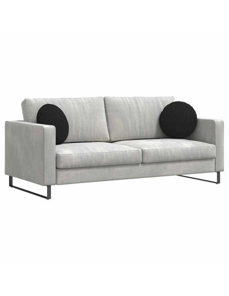 Cuscini per Seduta 2 pcs Nero Ø40 x 13 cm Tessuto