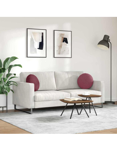 Cuscini per Seduta 2 pcs Rosso Vino Ø40 x 13 cm Tessuto