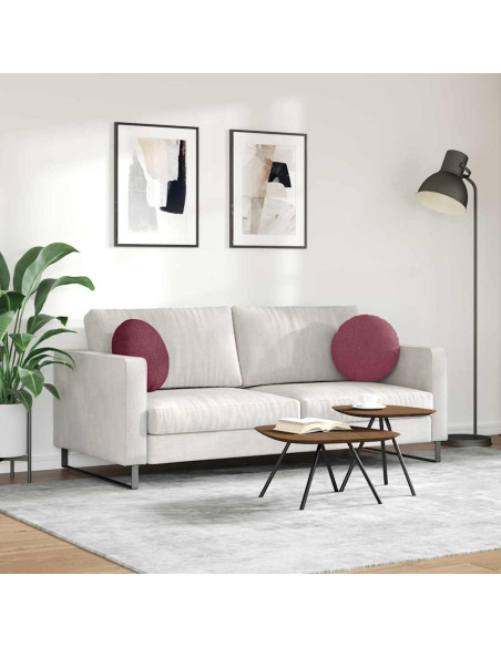 Cuscini per Seduta 2 pcs Rosso Vino Ø40 x 13 cm Tessuto