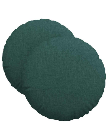 Cuscini per Seduta 2 pcs Verde Scuro Ø40 x 13 cm Tessuto