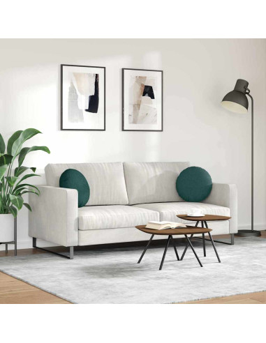 Cuscini per Seduta 2 pcs Verde Scuro Ø40 x 13 cm Tessuto