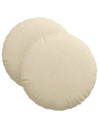 Cuscini per Seduta 2 pcs Crema Ø40 x 13 cm Tessuto