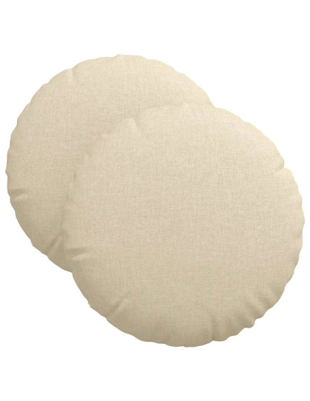 Cuscini per Seduta 2 pcs Crema Ø40 x 13 cm Tessuto