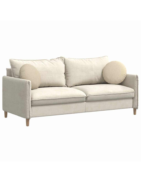 Cuscini per Seduta 2 pcs Crema Ø40 x 13 cm Tessuto