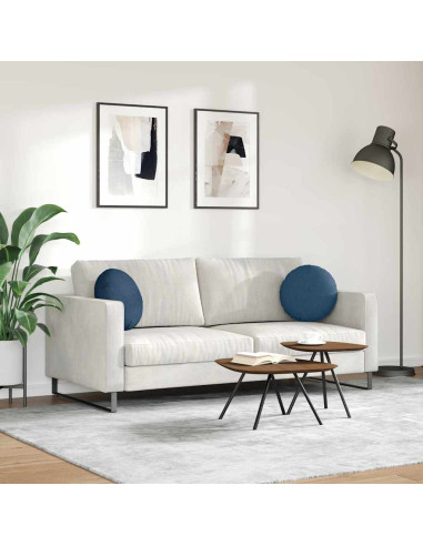 Cuscini per Seduta 2 pcs Blu Ø40 x 13 cm Tessuto