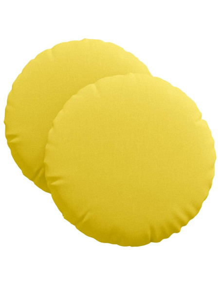 Cuscini per Seduta 2 pcs Giallo Chiaro Ø40 x 13 cm Tessuto