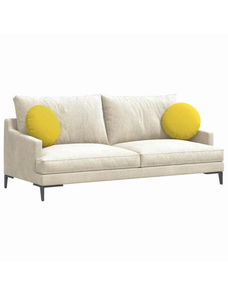 Cuscini per Seduta 2 pcs Giallo Chiaro Ø40 x 13 cm Tessuto