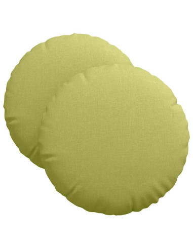 Cuscini per Seduta 2 pcs Verde chiaro Ø40 x 13 cm Tessuto