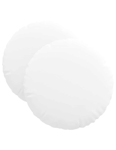 Cuscini per Seduta 2 pcs Bianco Ø40 x 13 cm Tessuto