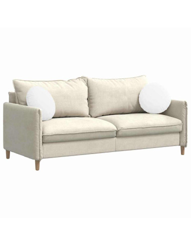 Cuscini per Seduta 2 pcs Bianco Ø40 x 13 cm Tessuto