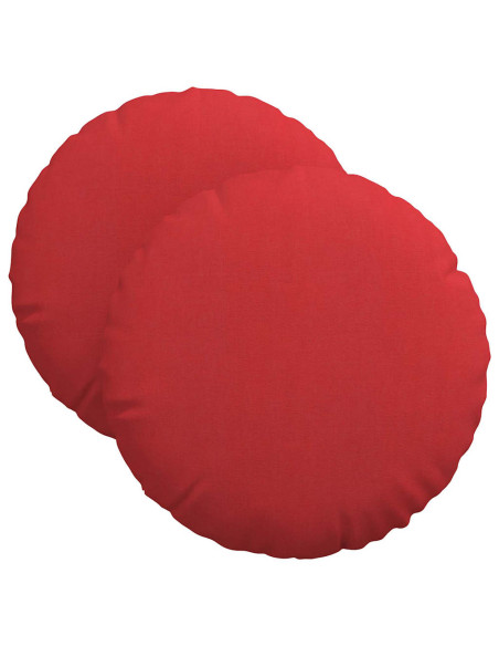 Cuscini per Seduta 2 pcs Rosso Ø40 x 13 cm Tessuto