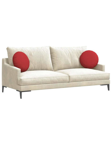 Cuscini per Seduta 2 pcs Rosso Ø40 x 13 cm Tessuto