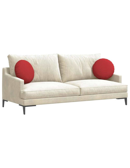 Cuscini per Seduta 2 pcs Rosso Ø40 x 13 cm Tessuto