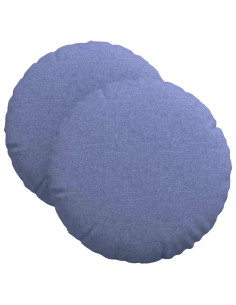 Cuscini per Seduta 2 pcs Blu jeans Ø40 x 13 cm Tessuto 2