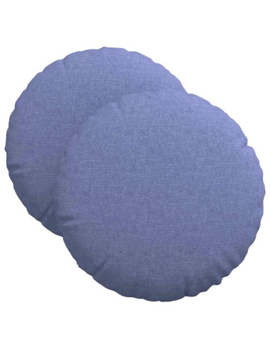 Cuscini per Seduta 2 pcs Blu jeans Ø40 x 13 cm Tessuto