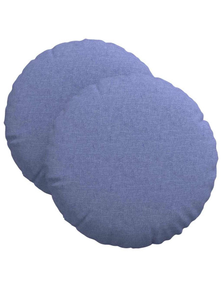 Cuscini per Seduta 2 pcs Blu jeans Ø40 x 13 cm Tessuto