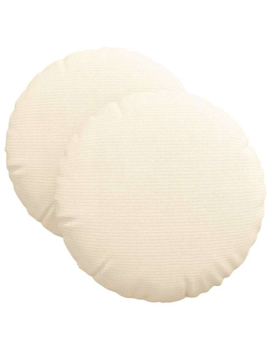 Cuscini per Seduta 2 pcs Crema Ø 40 cm Tessuto in Cords